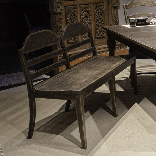 Paradise Valley - Ladder Back Bench (RTA) - Dark Brown - Hornell Furniture Outlet