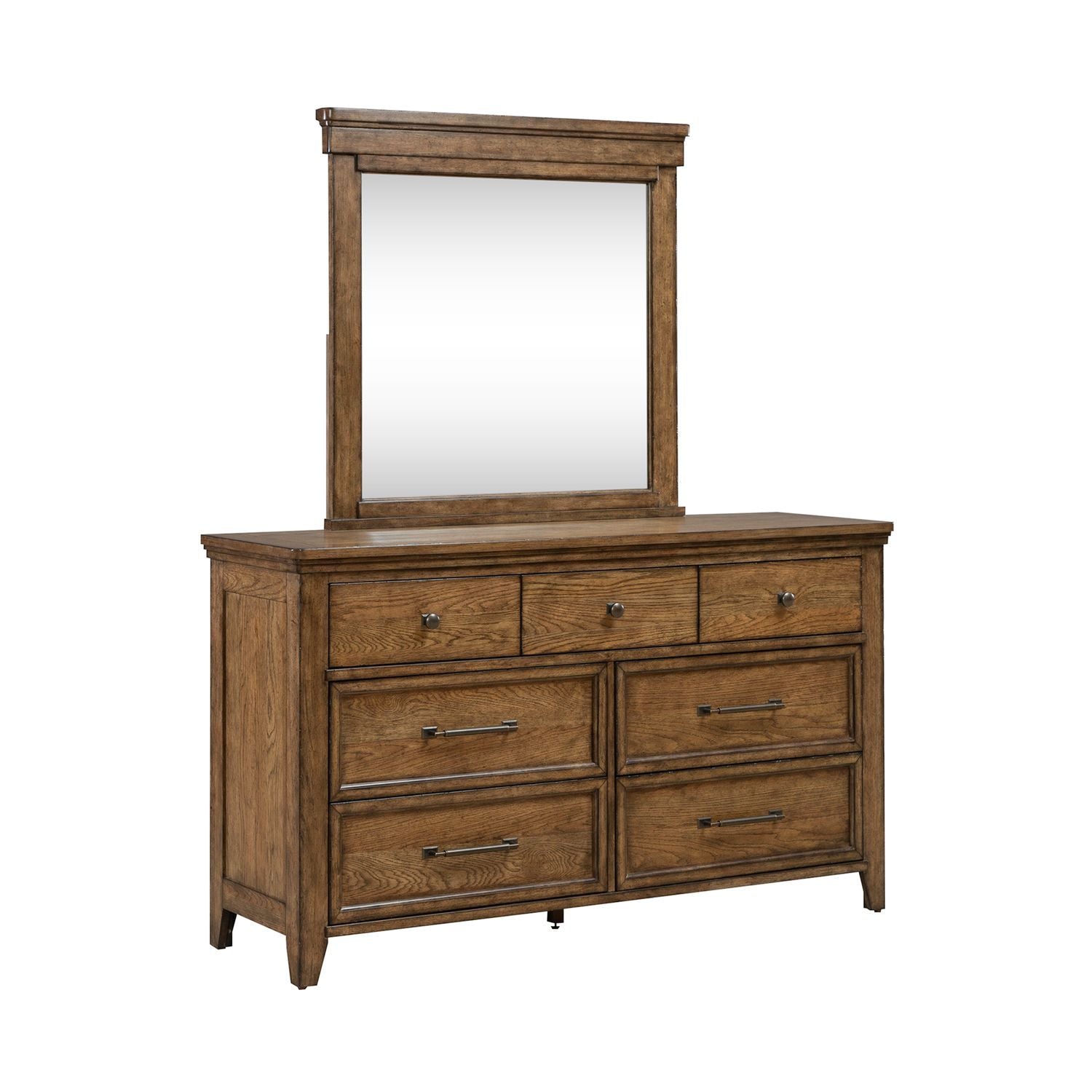 Carolina Park - Dresser & Mirror - Brown - Hornell Furniture Outlet