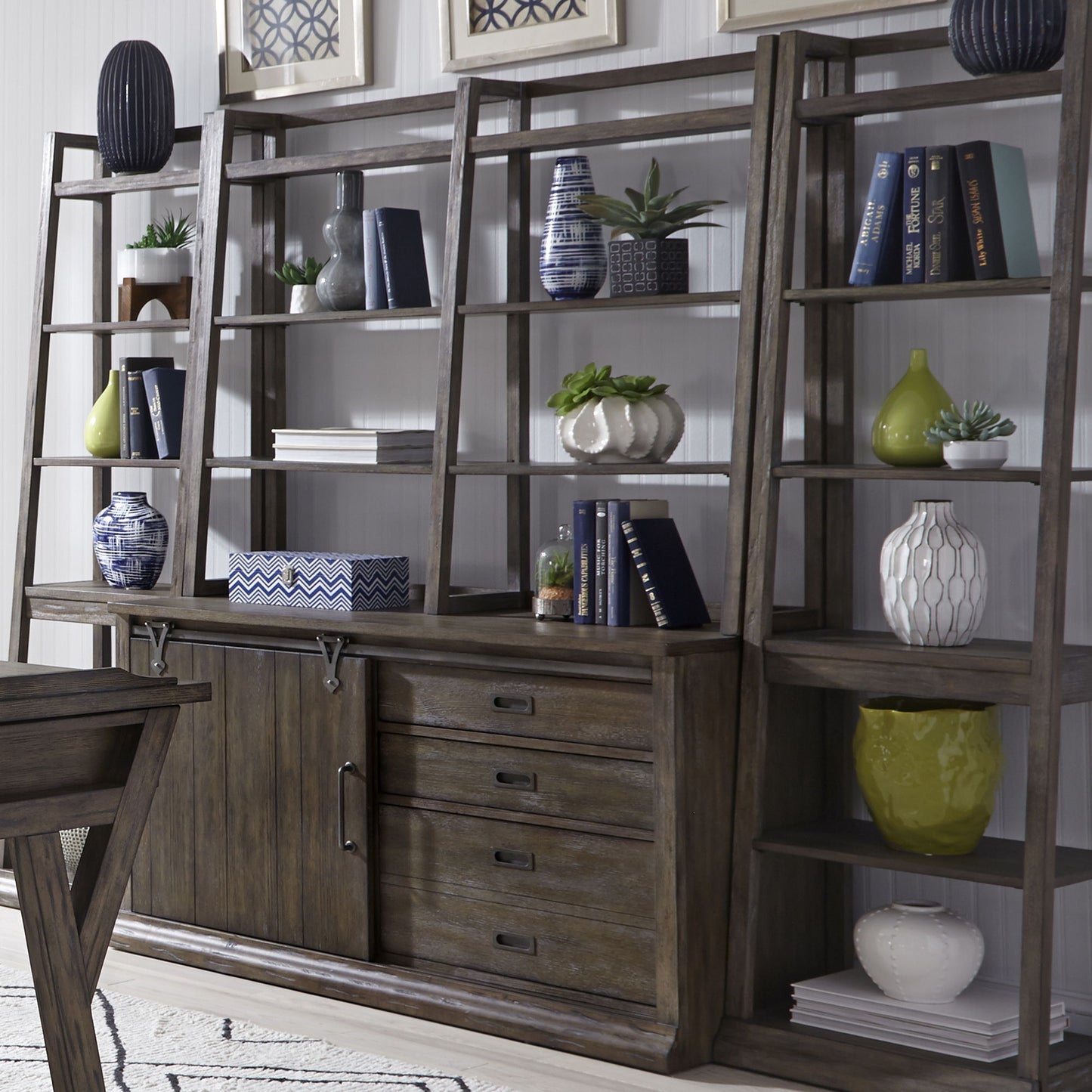 Stone Brook - Jr Executive Credenza Set - Dark Brown - Hornell Furniture Outlet