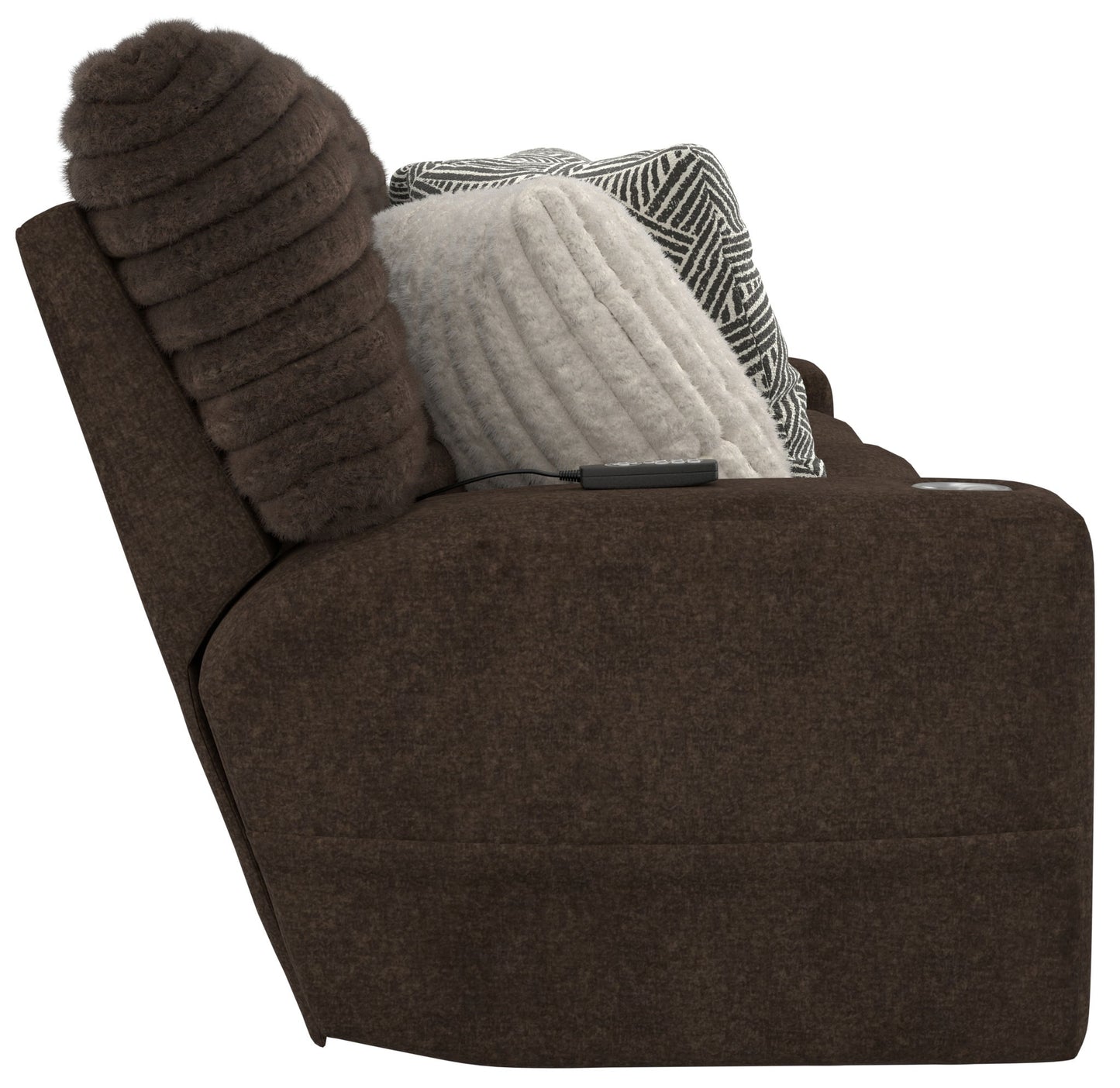 Zen - Power Reclining Sofa With CR3 Heat/Massage/Zero Gravity - Chocolate - Hornell Furniture Outlet