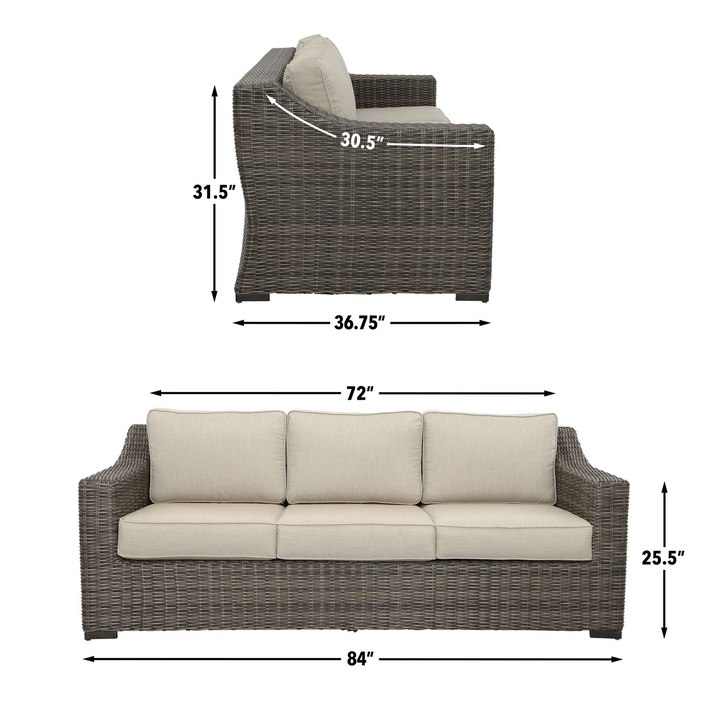 Jones - Outdoor Resin Wicker Sofa - Brown - Hornell Furniture Outlet