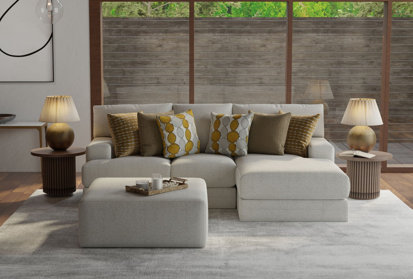 Tori - Sectional With Comfort Coil Seating, Cocktail Ottoman And Accent Pillows Included - Hornell Furniture Outlet