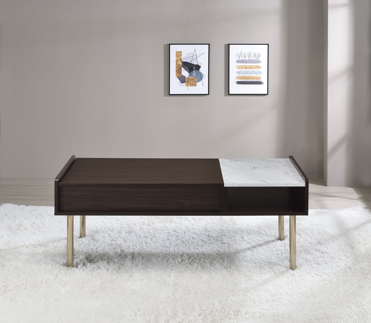 Carrie - Lift - Top Coffee Table - Brown - Hornell Furniture Outlet