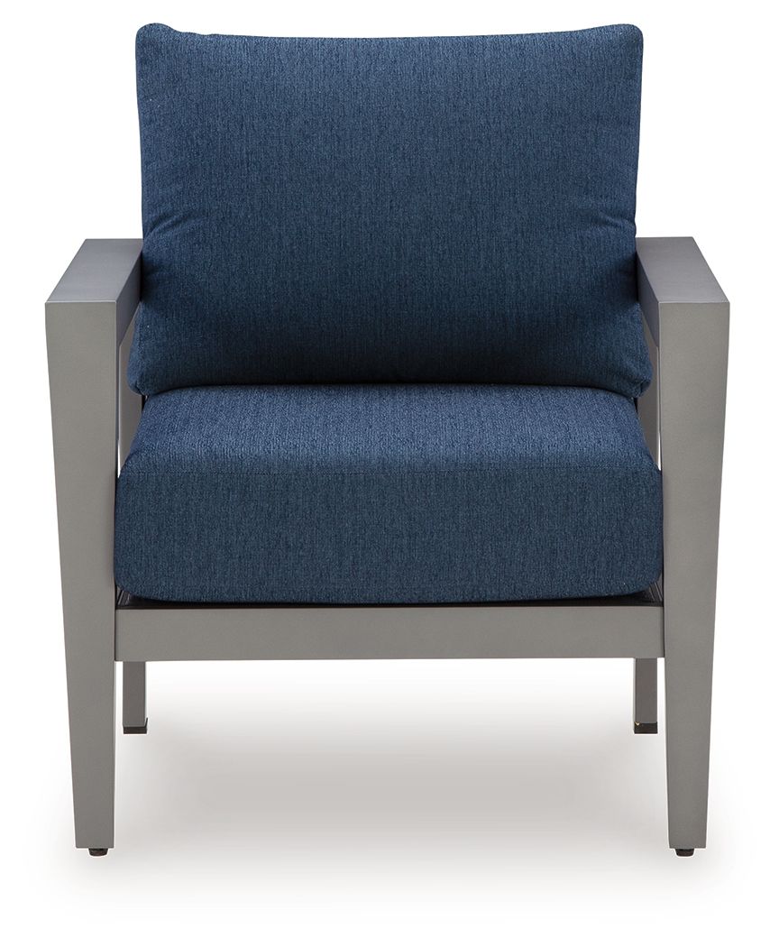 Gali - Gray / Blue - Sofa / Chairs / Table Set (Set of 4) - Hornell Furniture Outlet