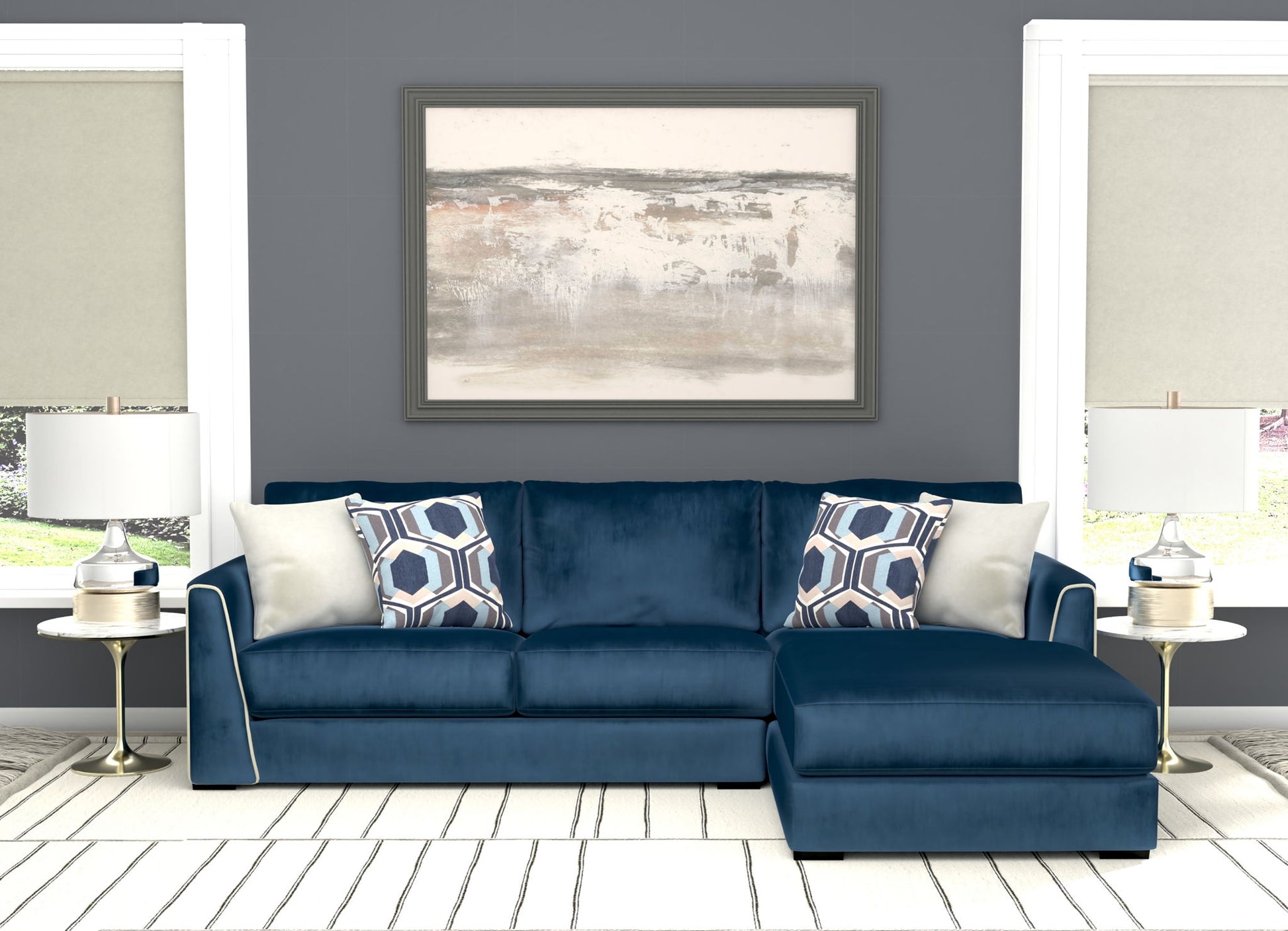 Jetson - Sectional With Comfort Coil Seat Cushions And Included Accent Pillows - Hornell Furniture Outlet