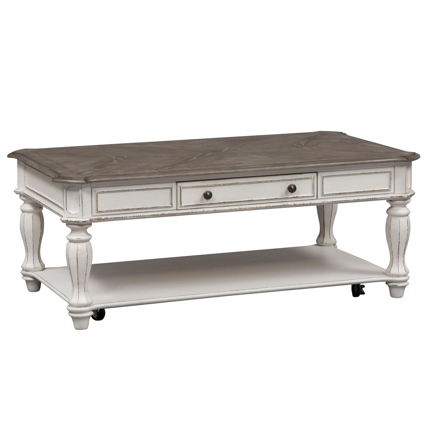 Magnolia Manor - Rectangular Cocktail Table - White - Hornell Furniture Outlet