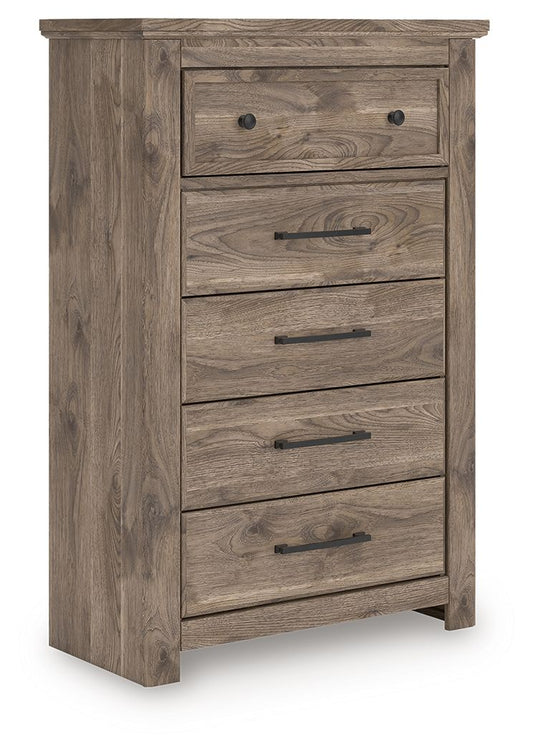 Rusticott - Brown - Five Drawer Chest - Hornell Furniture Outlet