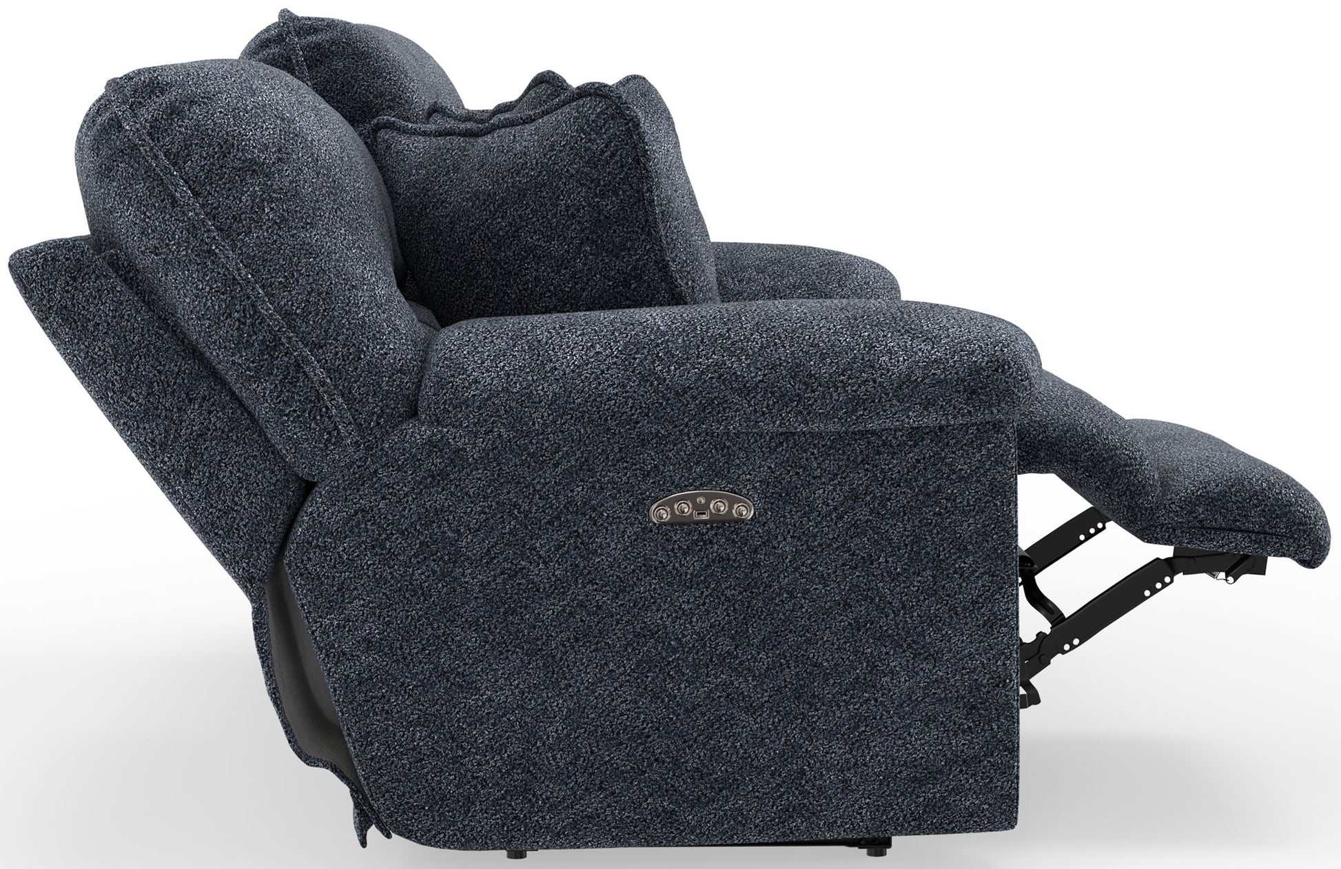 Paxon - Deep Seat Power Reclining Sofa With Power Adjustable Headrest - Smoke - Hornell Furniture Outlet