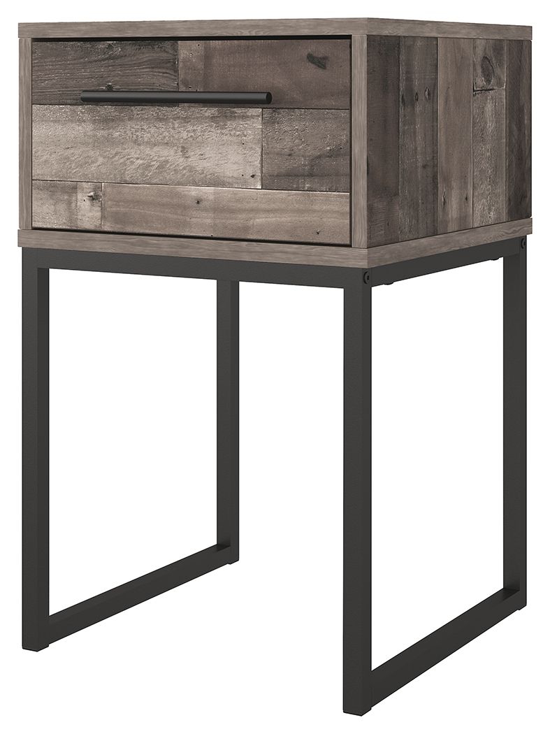 Neilsville - Black / Gray - One Drawer Night Stand - Hornell Furniture Outlet