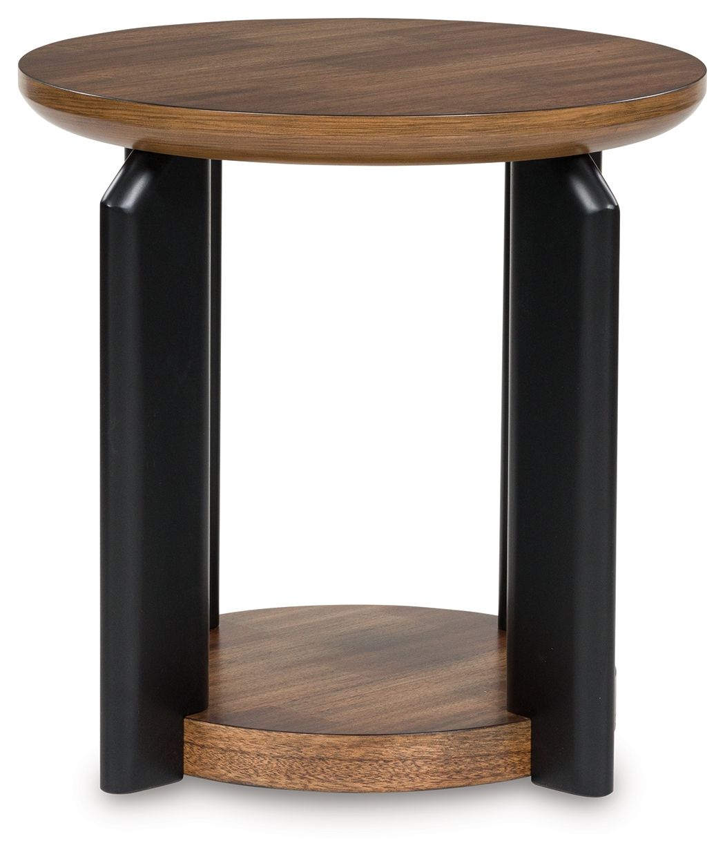 Kraeburn - Brown / Black - Round End Table - Hornell Furniture Outlet