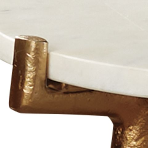 Chadton - White / Gold Finish - Accent Table - Hornell Furniture Outlet