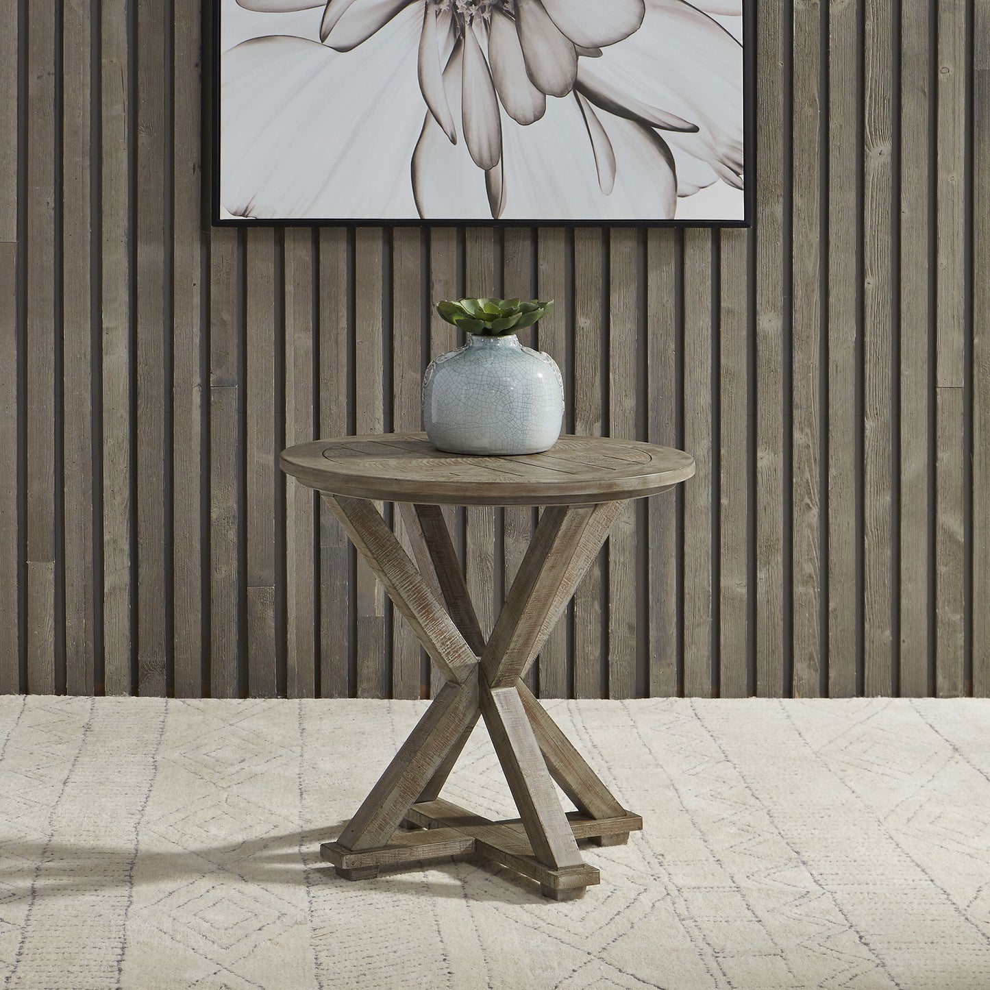 Parkland Falls - Round End Table - Light Brown - Hornell Furniture Outlet