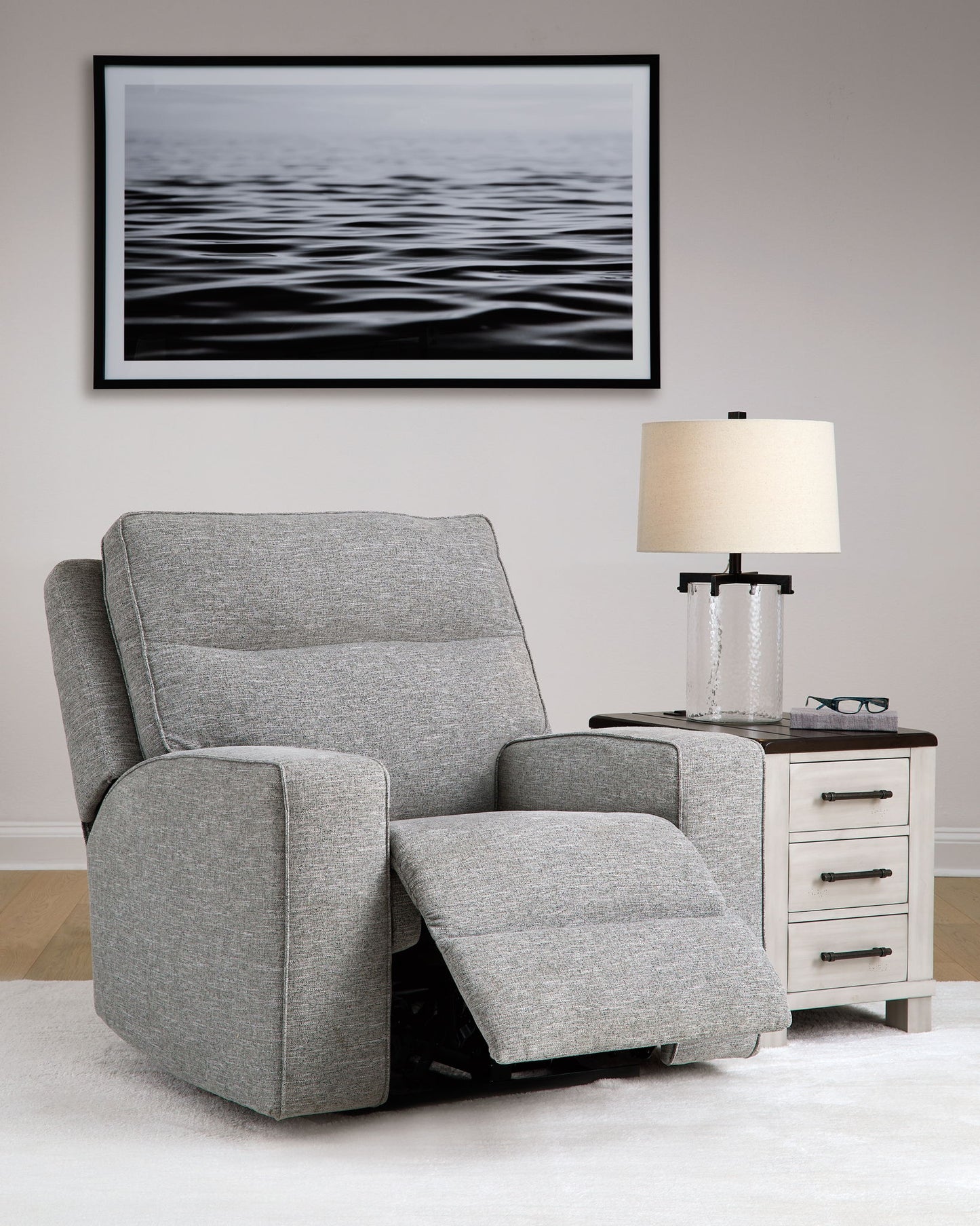 Biscoe - Pewter - Power Recliner /Adj Headrest - Hornell Furniture Outlet