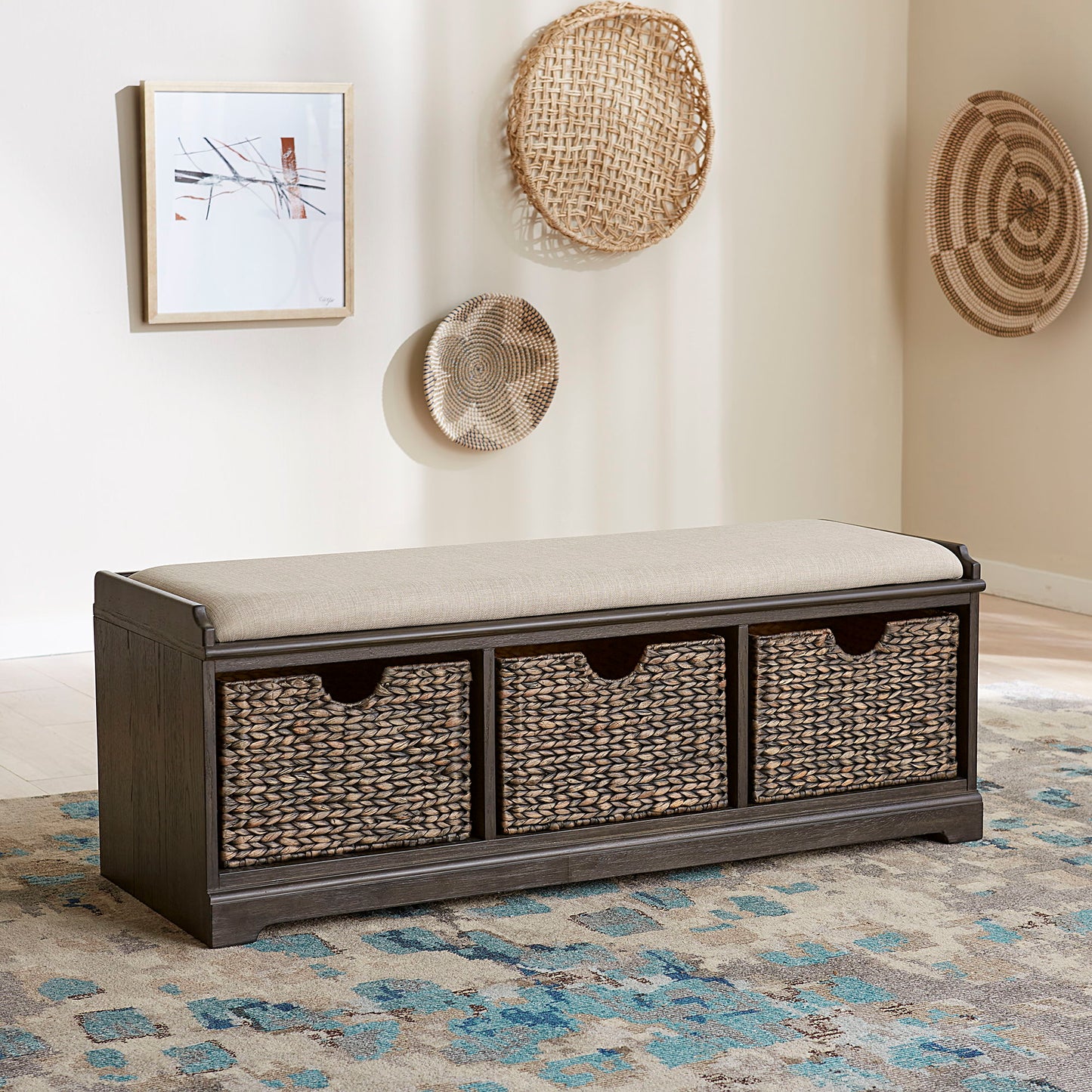 Mill Creek - Wall Bench - Dark Brown - Hornell Furniture Outlet