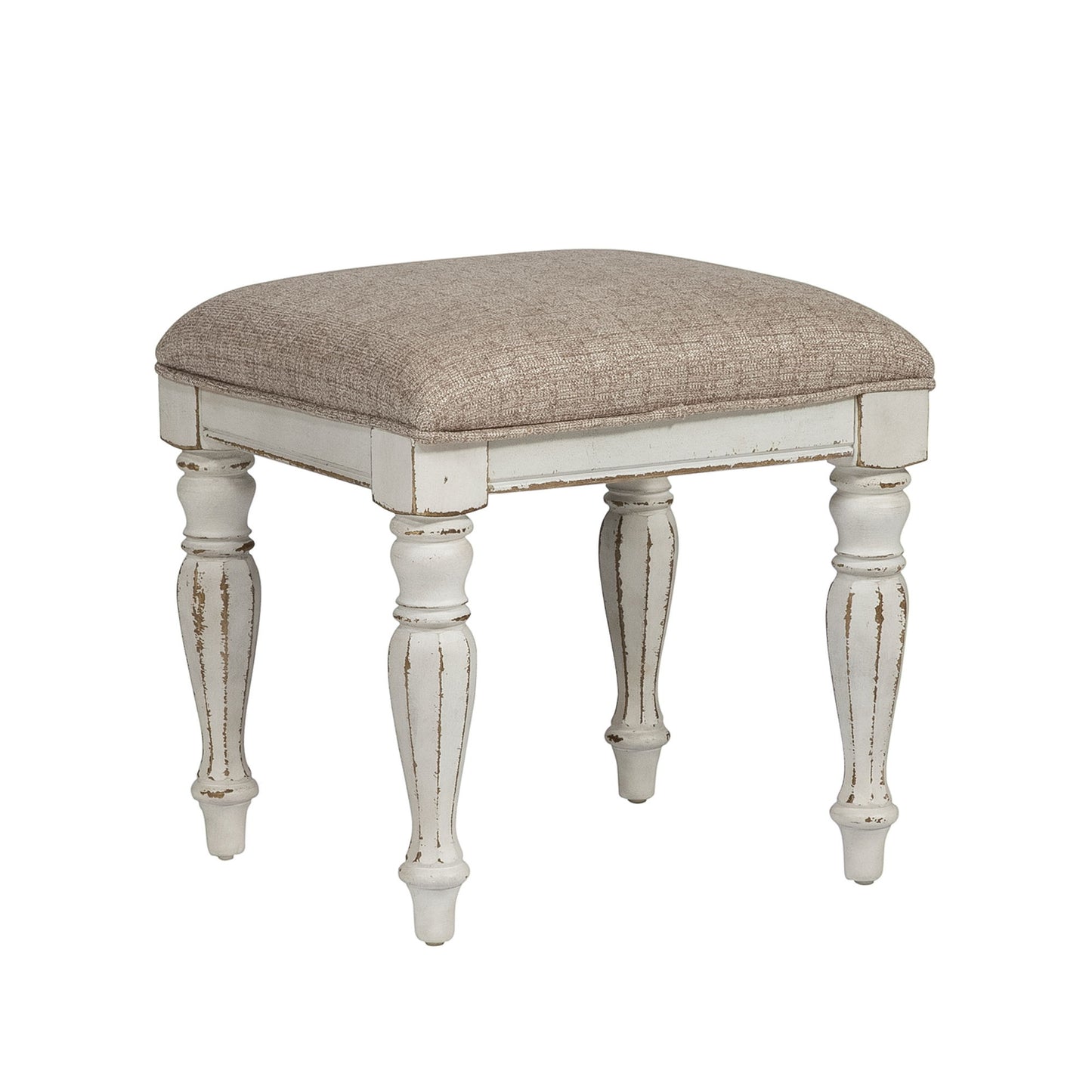 Magnolia Manor - Vanity Stool - White - Hornell Furniture Outlet