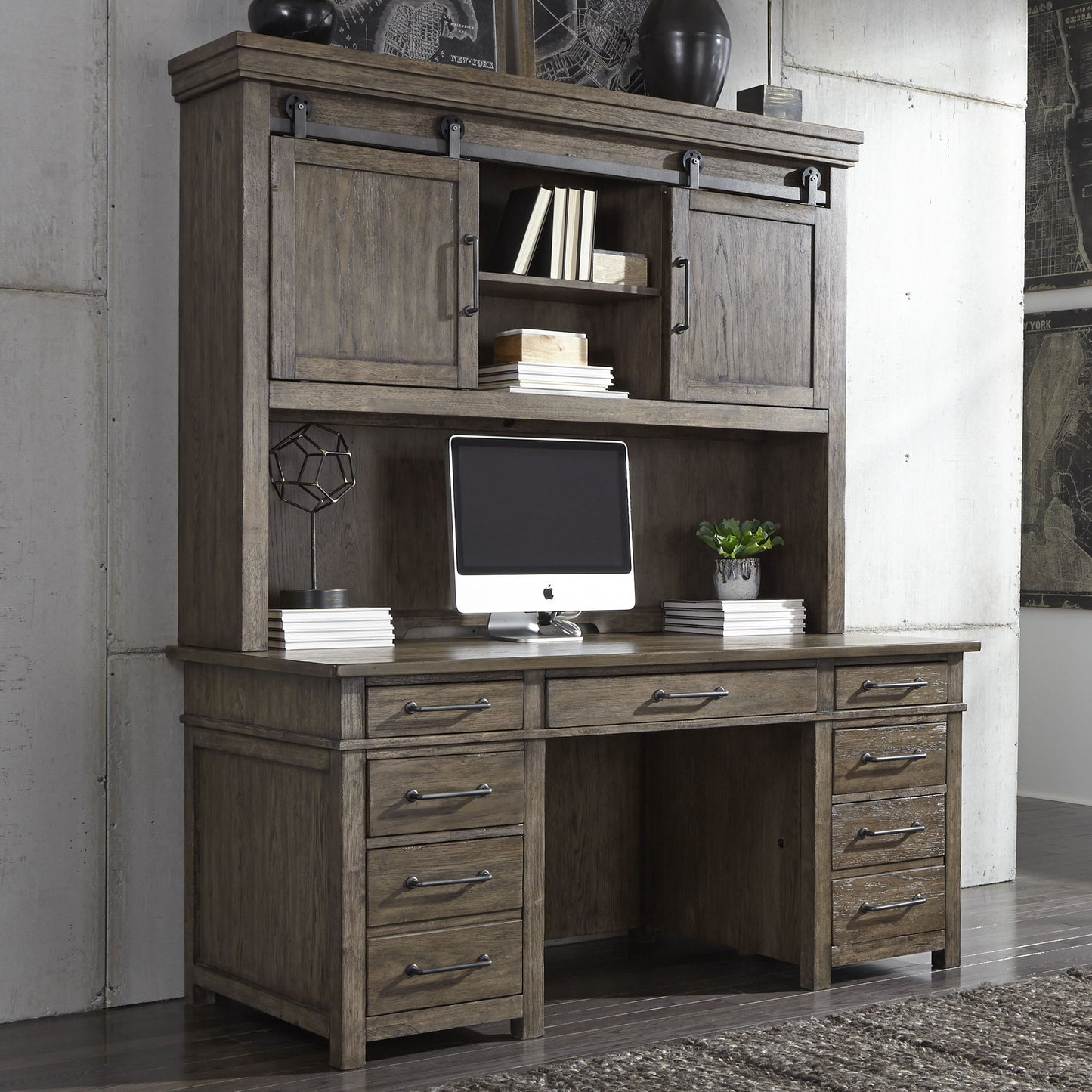 Sonoma Road - Credenza & Hutch - Light Brown - Hornell Furniture Outlet