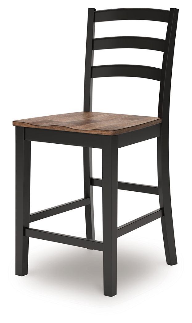 Wildenauer - Brown / Black - Barstool (Set of 2) - Hornell Furniture Outlet