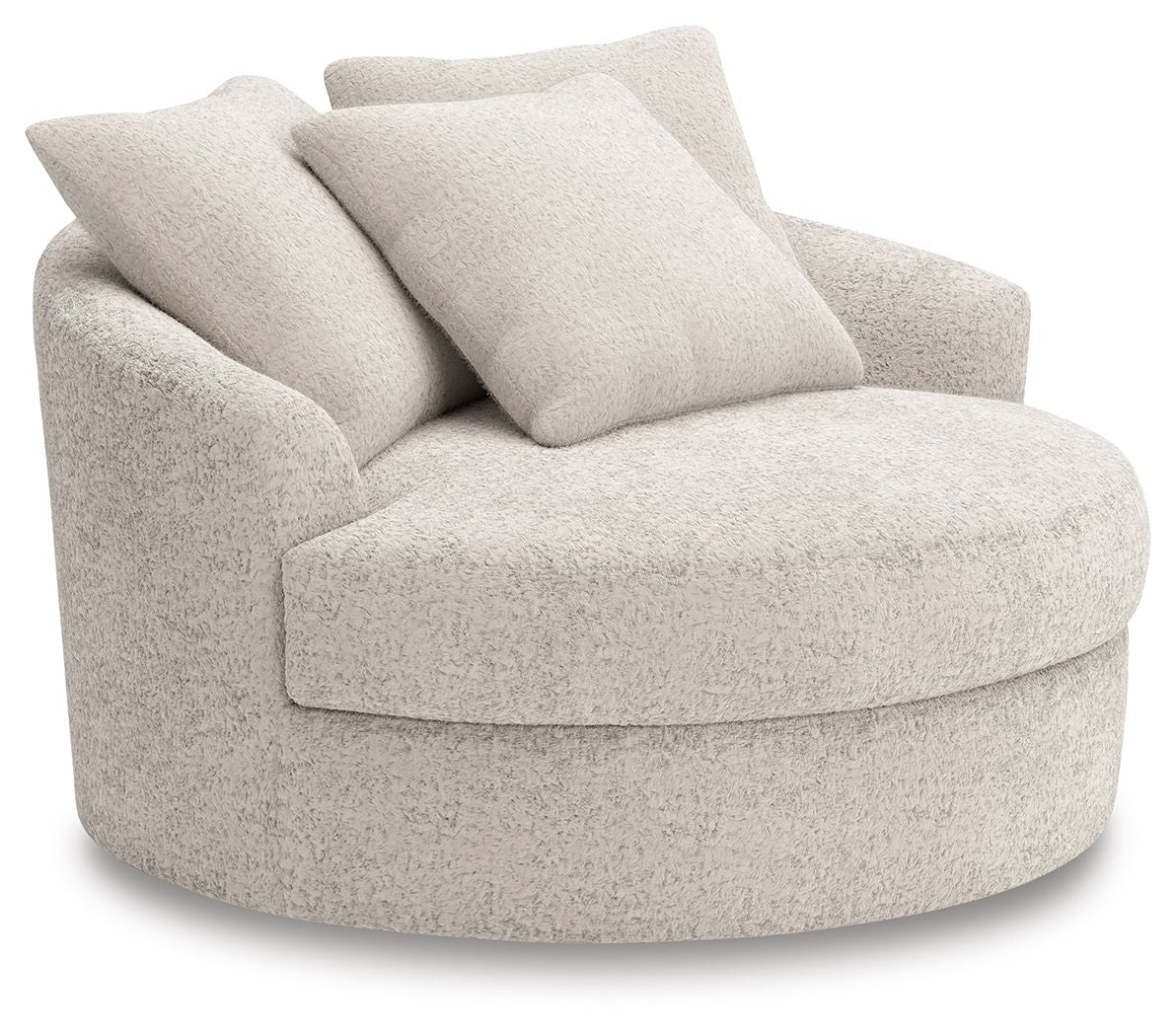 Cuddle Plush - Arctic - Oversized Swivel Accent Chair - Hornell Furniture Outlet