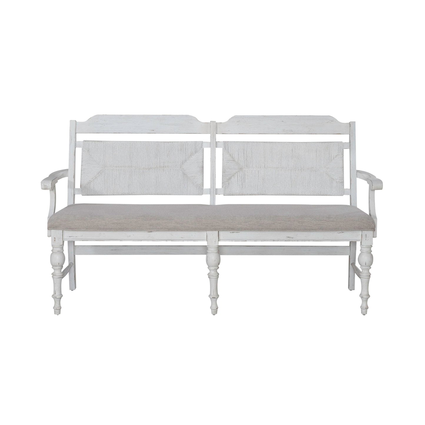 River Place - Panel Back Bench (RTA) - White - Hornell Furniture Outlet