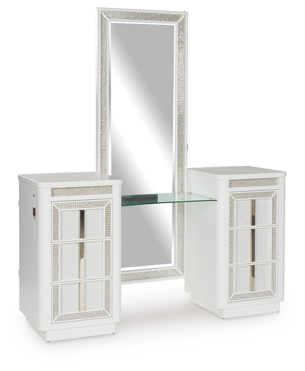 Chalanna - White - Vanity With Mirror - Hornell Furniture Outlet