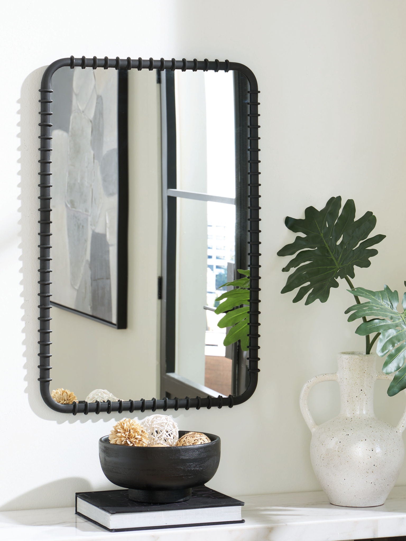 Judlow - Black - Accent Mirror - Hornell Furniture Outlet