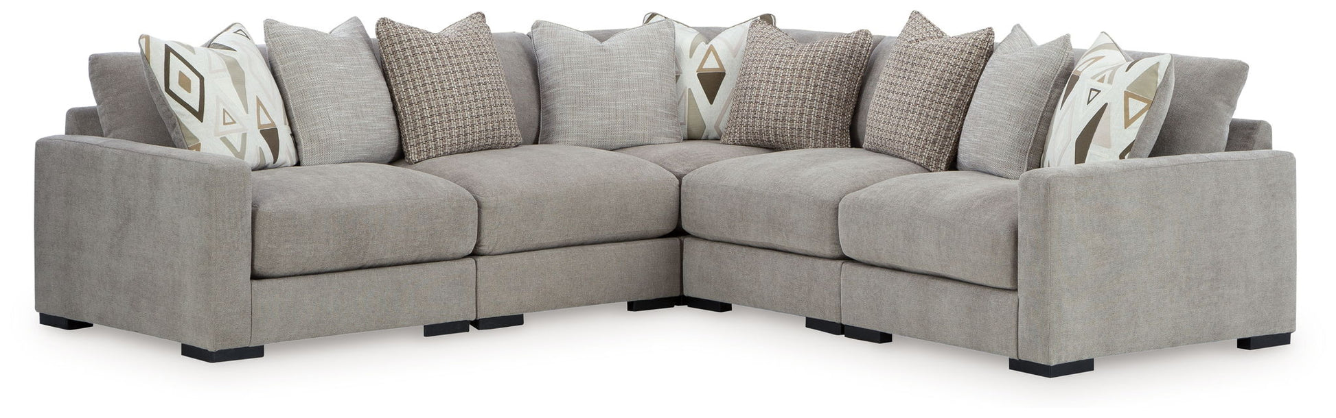 Aslan Court - Sectional With Ottoman Set - Hornell Furniture Outlet
