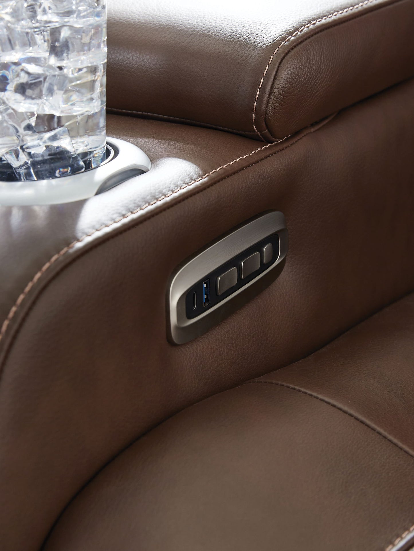 High Impact - Tobacco - Power Recliner / Adj Headrest - Hornell Furniture Outlet