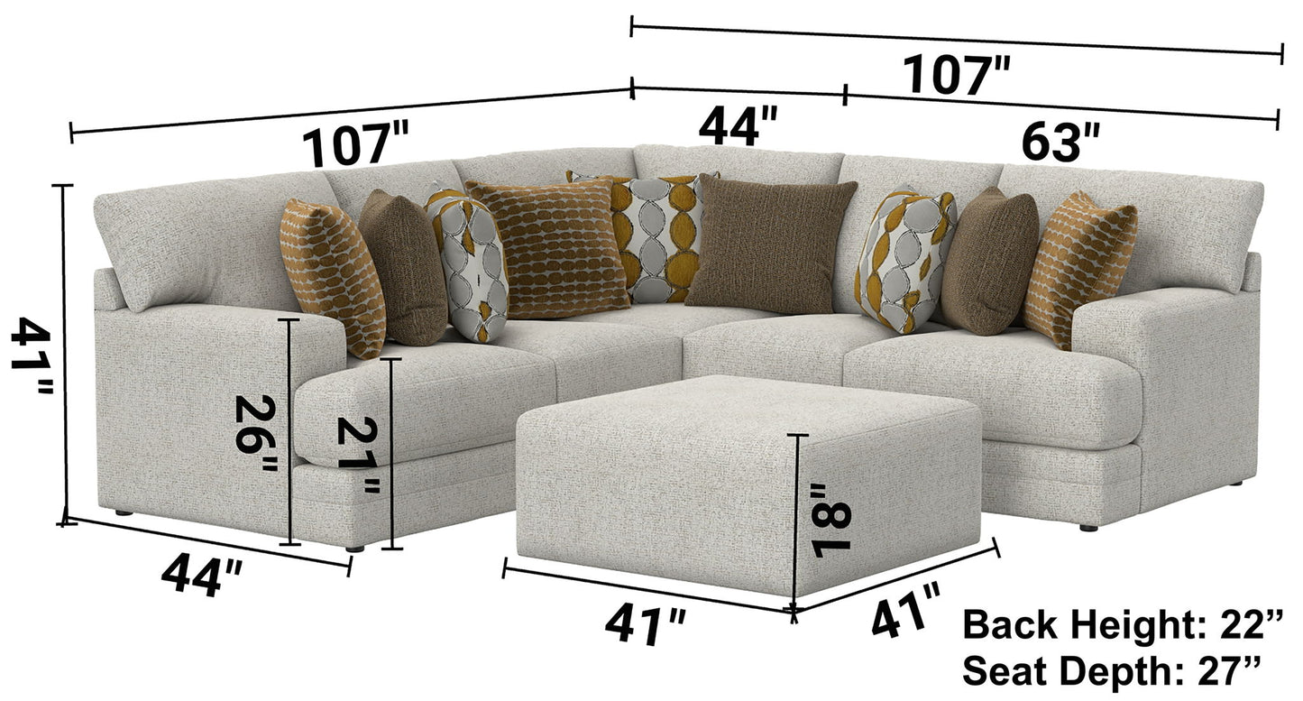 Tori - Sectional With Comfort Coil Seating, Cocktail Ottoman And Accent Pillows Included - Hornell Furniture Outlet