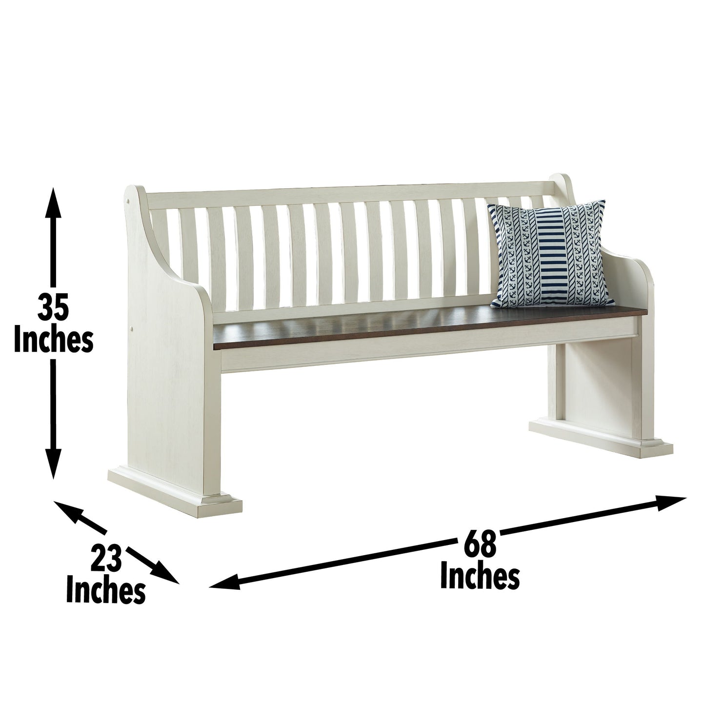 Joanna - Bench With Back - White - Hornell Furniture Outlet