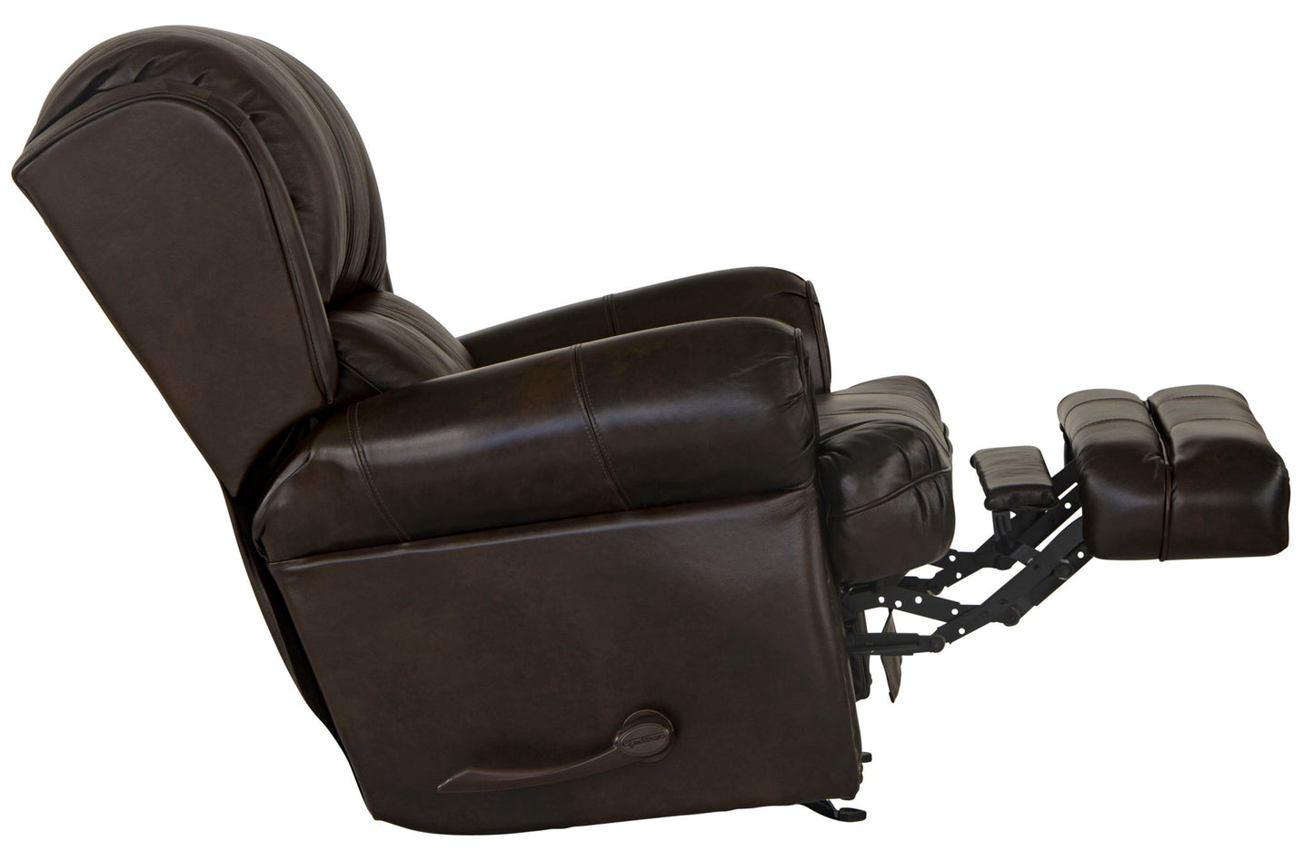 Roberto - Leather Rocker Recliner - Cocoa - Hornell Furniture Outlet