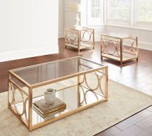 Olympia - 3 Piece Table Set - Gold - Hornell Furniture Outlet