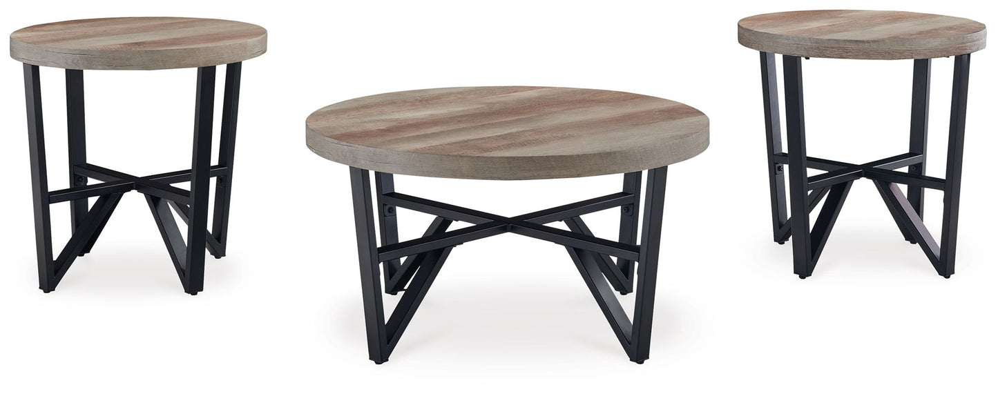 Deanlee - Grayish Brown / Black - Occasional Table Set (Set of 3) - Hornell Furniture Outlet