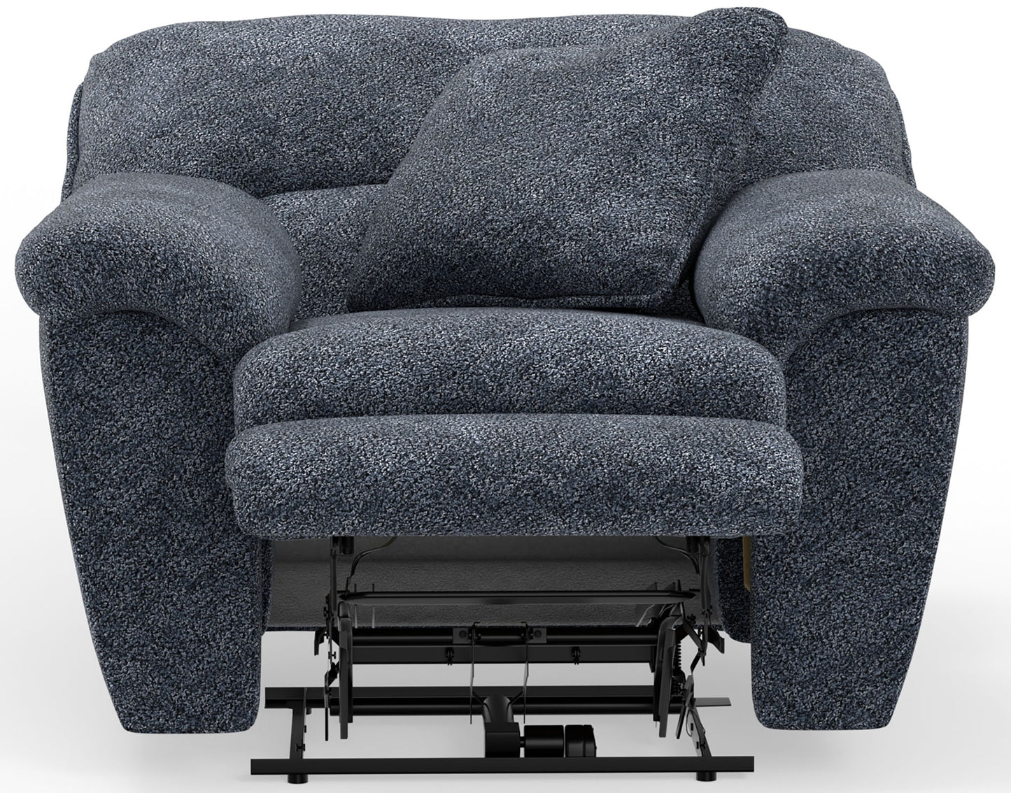 Paxon - Deep Seat Power Lay Flat Recliner With Power Adjustable Headrest - Smoke - Hornell Furniture Outlet