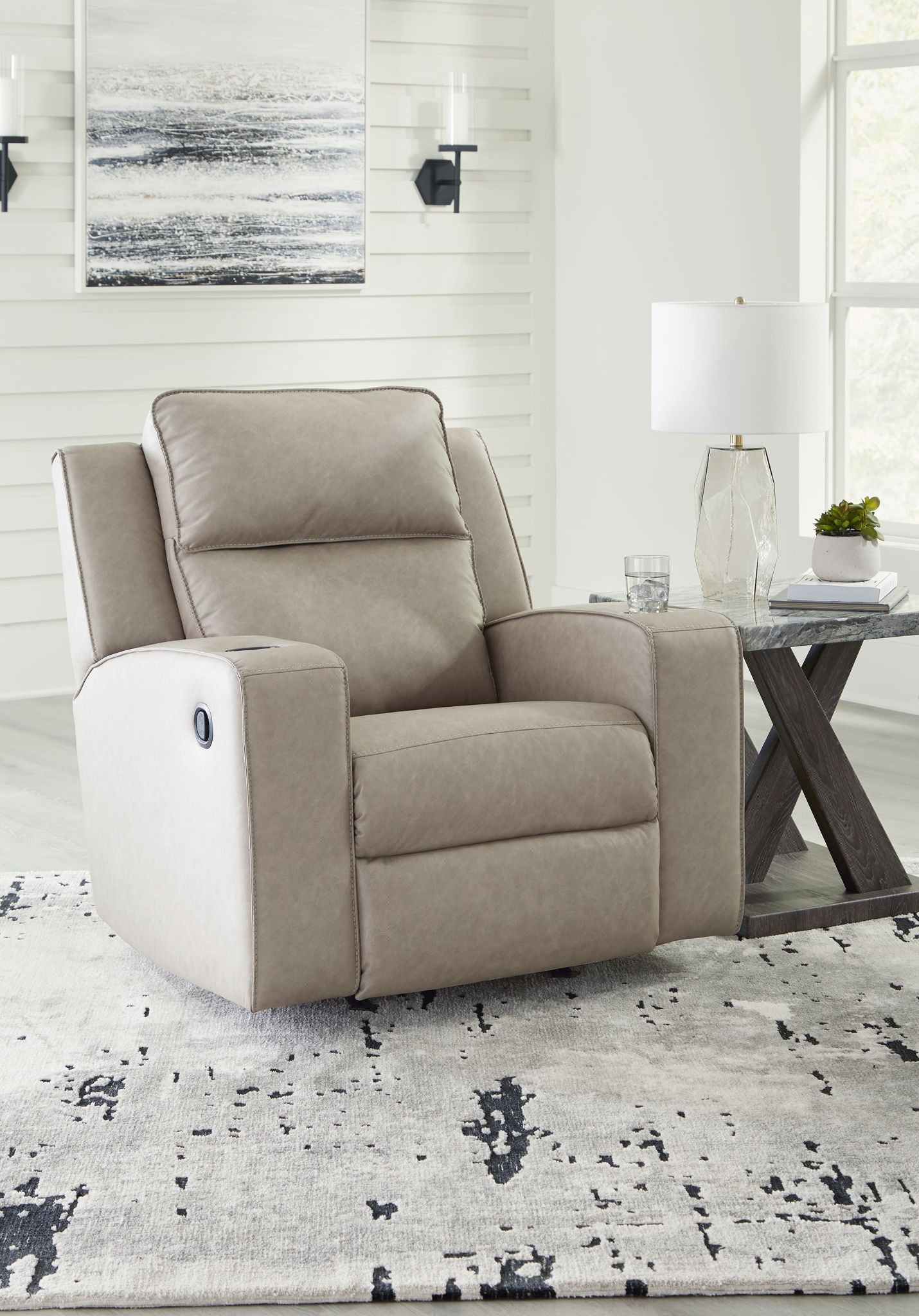 Lavenhorne - Pebble - Rocker Recliner - Hornell Furniture Outlet