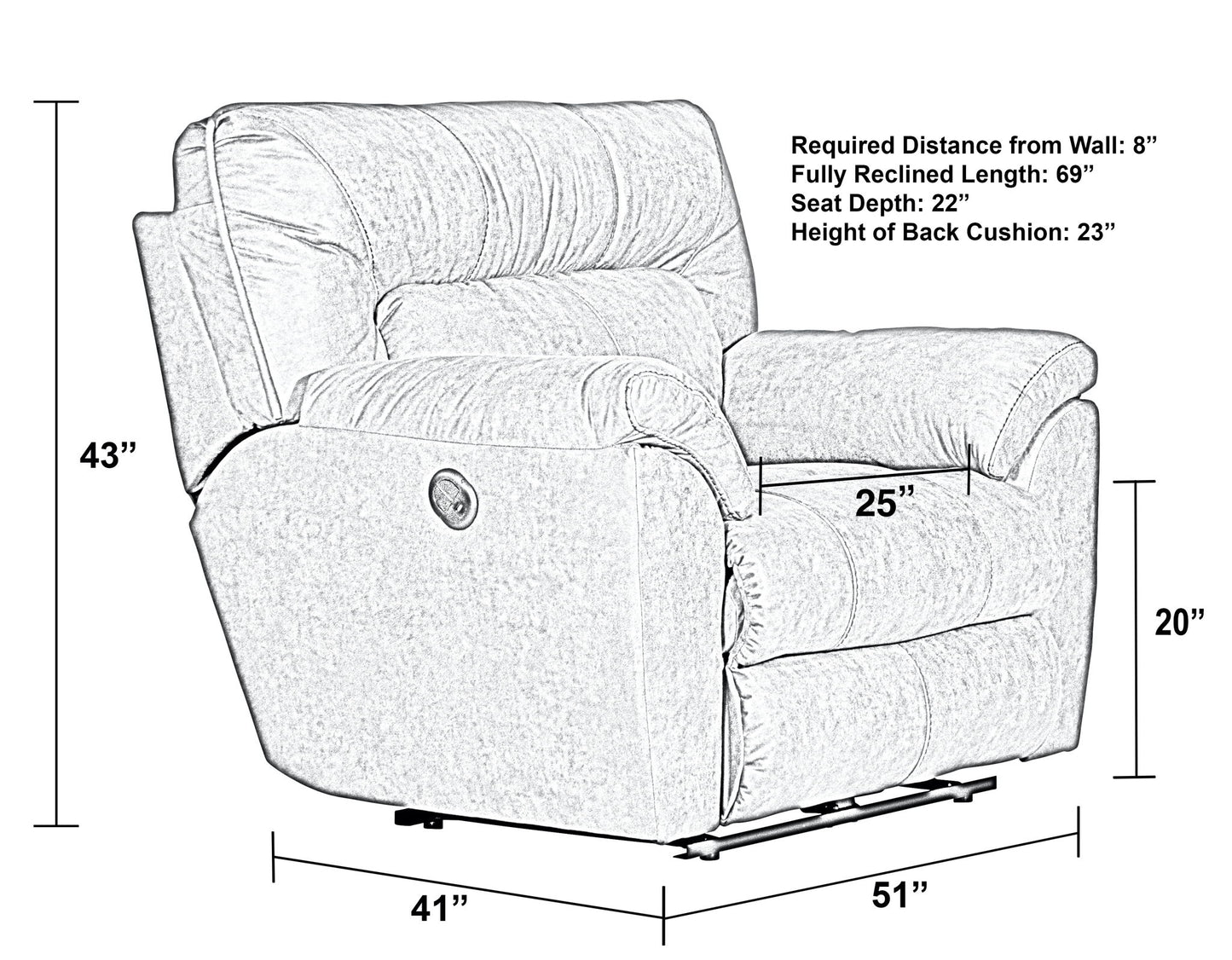 Hollins - Power Recliner - Coffee - Hornell Furniture Outlet
