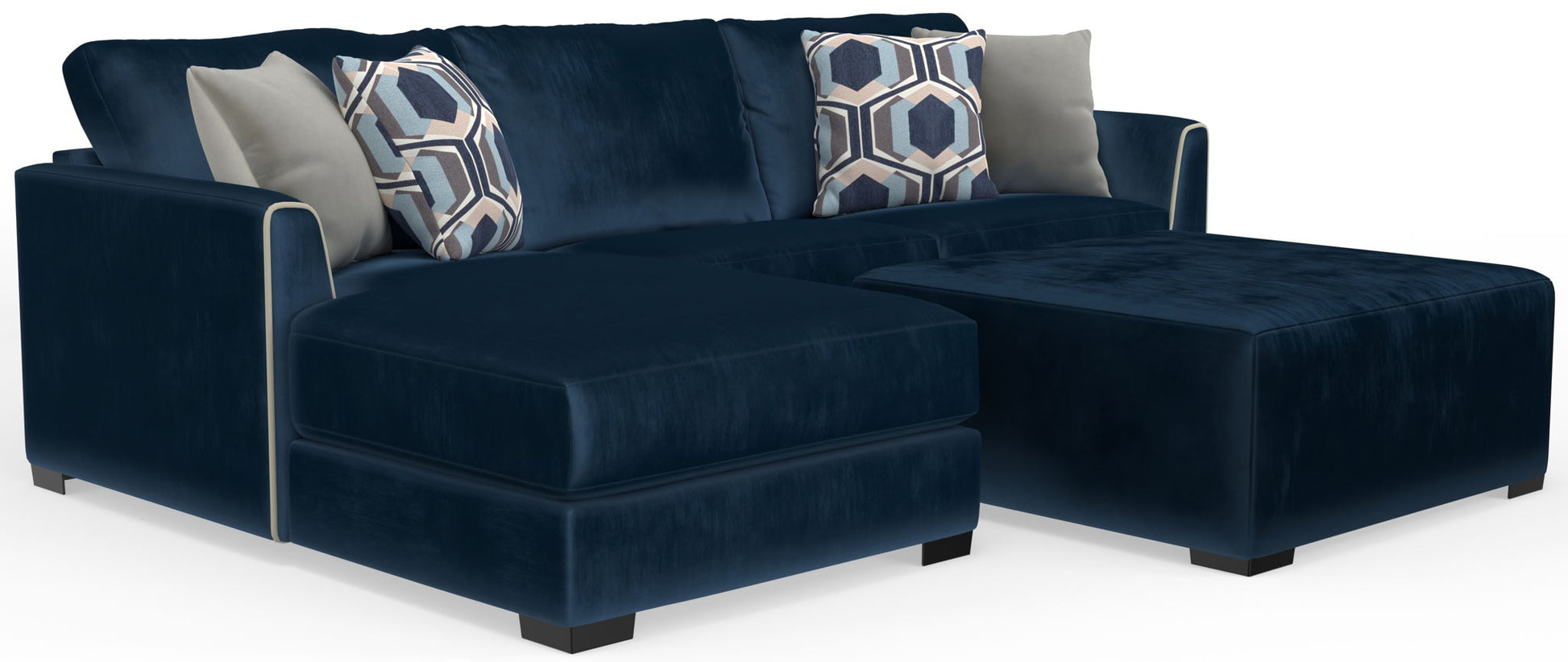 Jetson - Sectional With Comfort Coil Seat Cushions, Included Accent Pillows & Cocktail Ottoman - Hornell Furniture Outlet