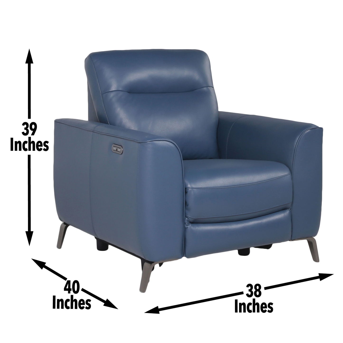 Sansa - Dual Power Reclining Chair - Ocean - Hornell Furniture Outlet