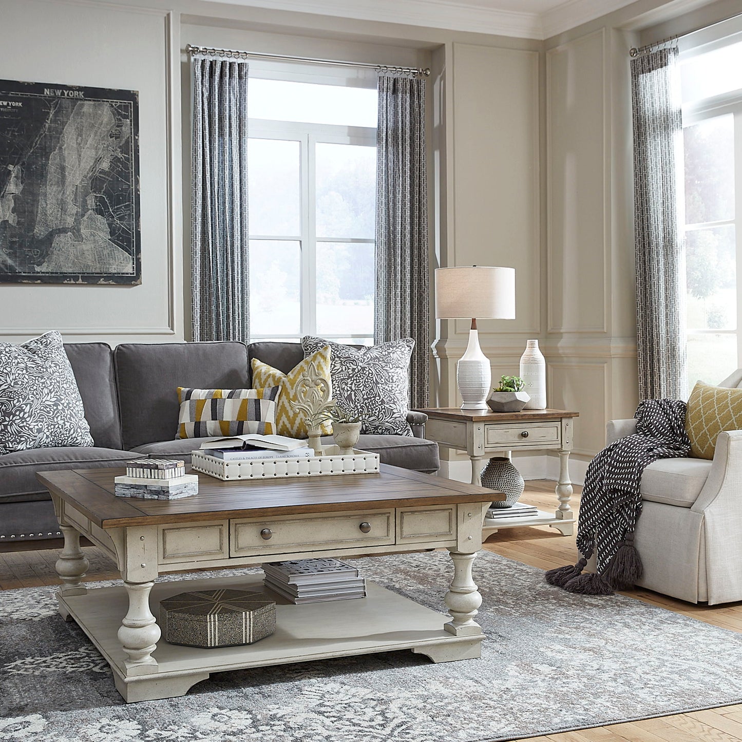 Morgan Creek - 3 Piece Living Room Set - White - Hornell Furniture Outlet