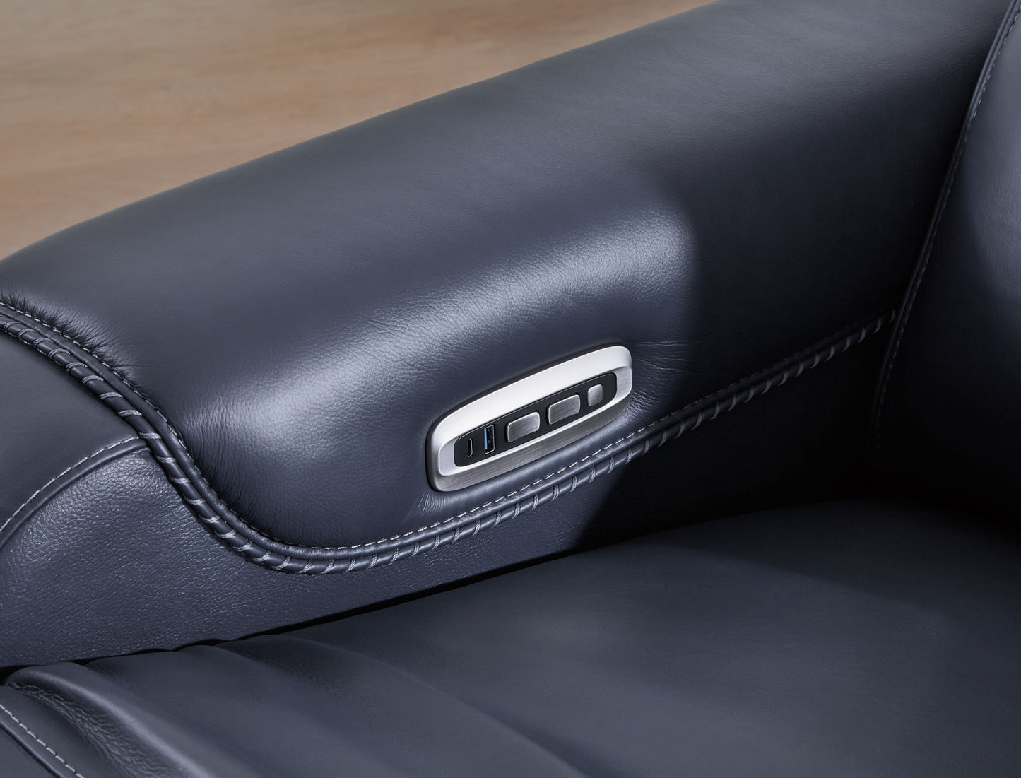 Mercomatic - Power Reclining Sofa With Adj Headrest - Hornell Furniture Outlet