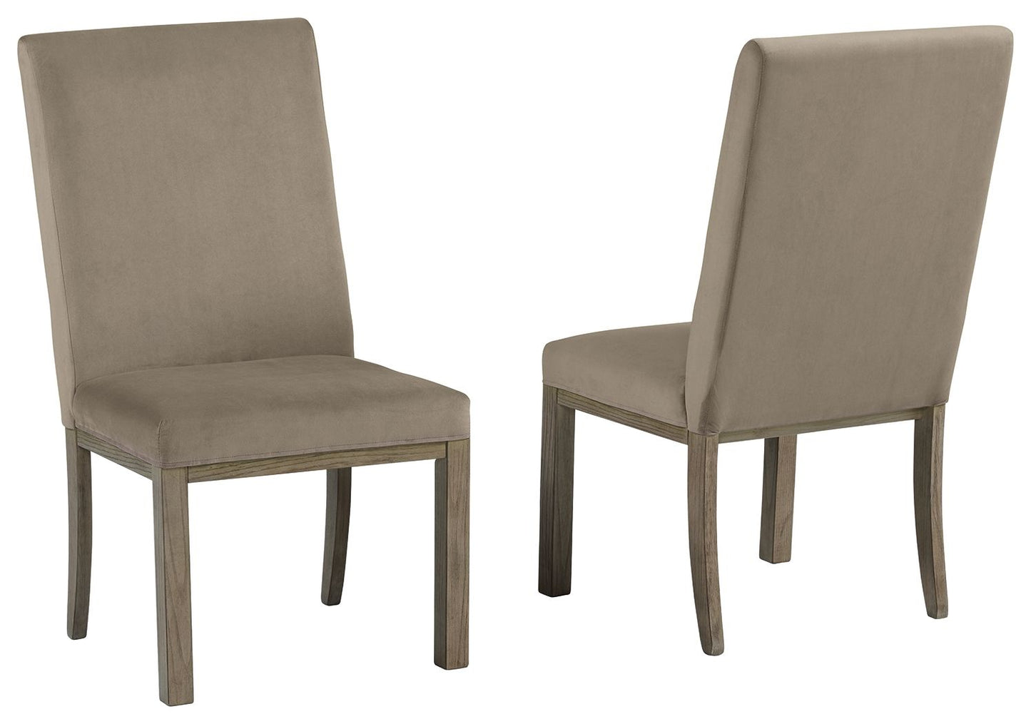 Chrestner - Gray / Brown - Dining UPH Side Chair (Set of 2) - Hornell Furniture Outlet