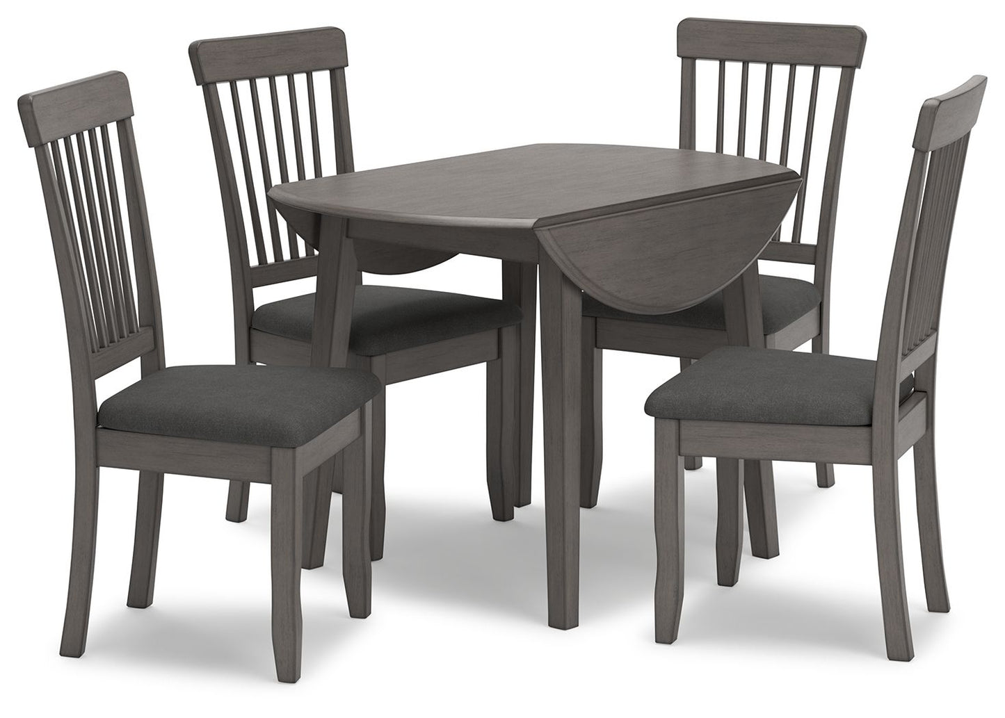 Shullden - Gray - Round Drm Drop Leaf Table - Hornell Furniture Outlet