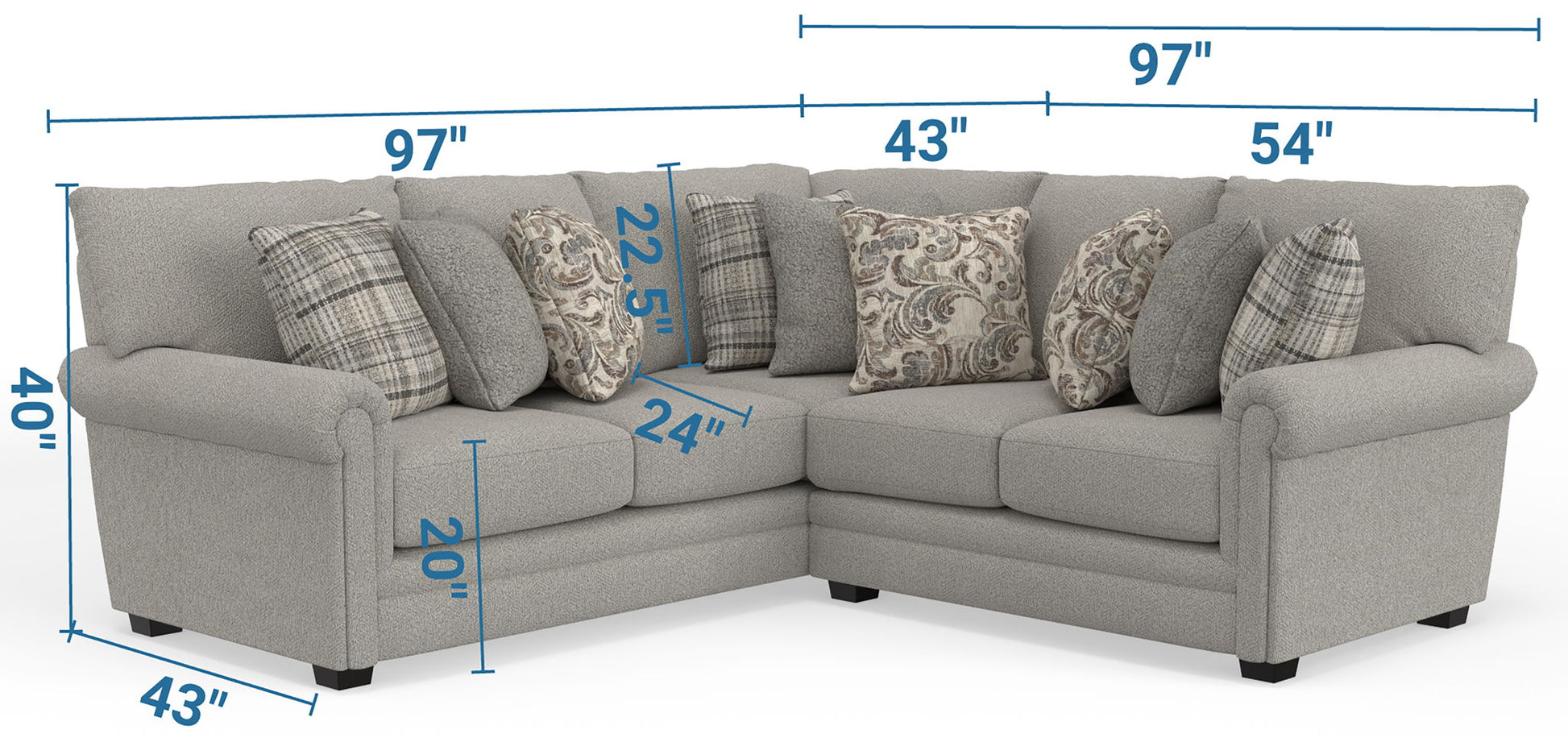 Livingston - Sectional With Comfort Coil Seating And Accent Pillows Included - Hornell Furniture Outlet