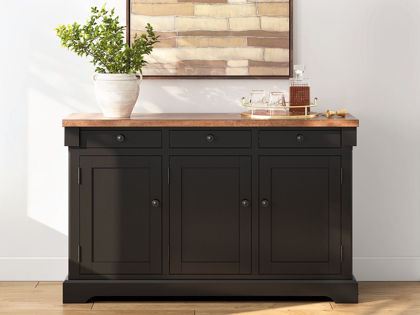 Wildenauer - Brown / Black - Dining Room Buffet - Hornell Furniture Outlet