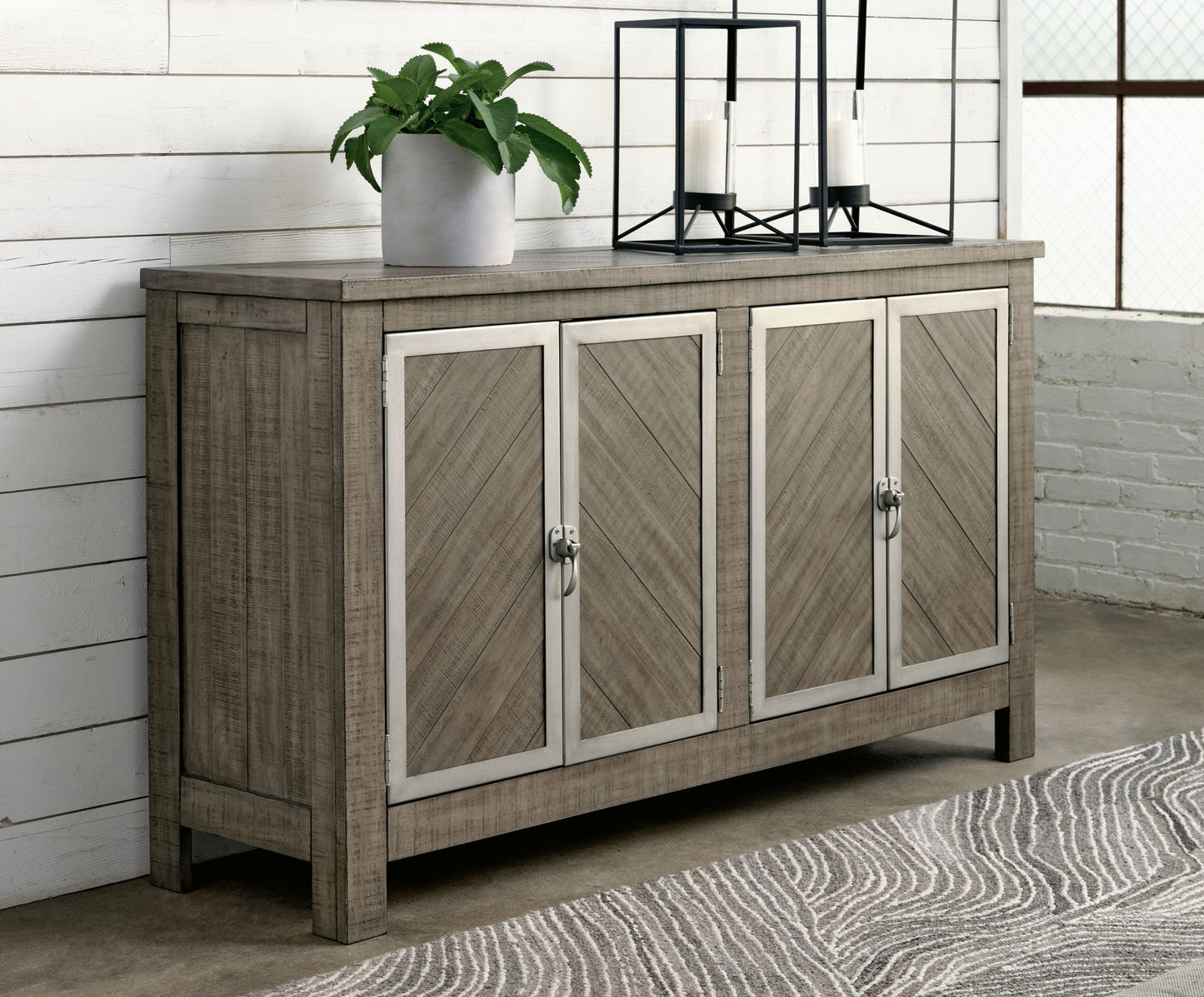 Krystanza - Weathered Gray - Dining Room Server - Hornell Furniture Outlet