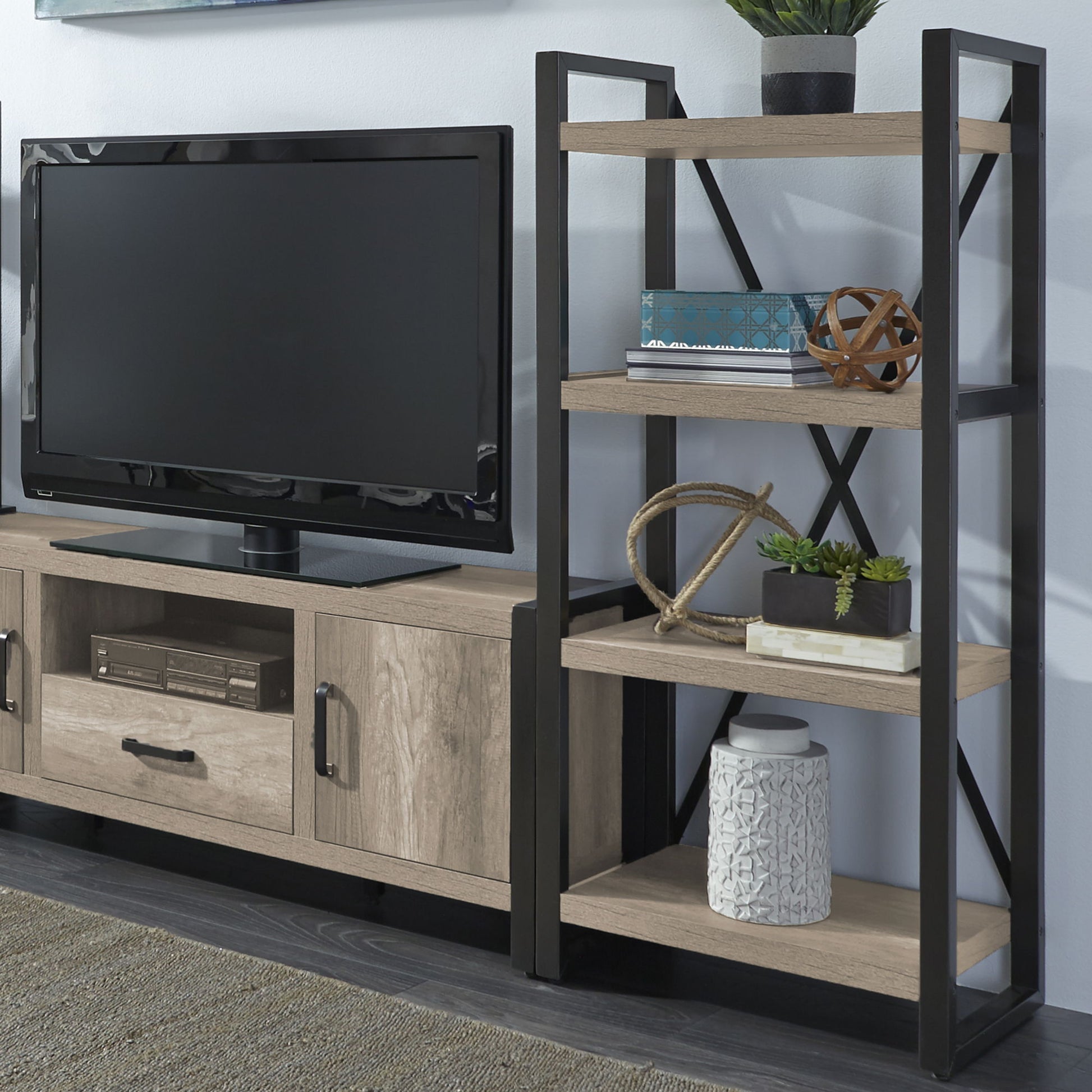 Sun Valley - Pier Unit With Faux Metal - Light Brown - Hornell Furniture Outlet