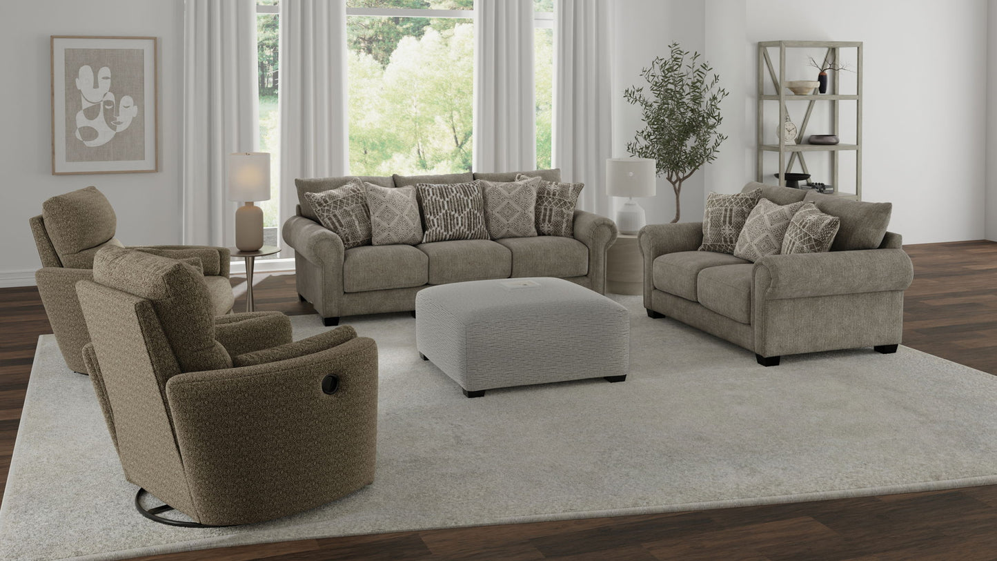 Barrett - Ottoman - Stone - Hornell Furniture Outlet