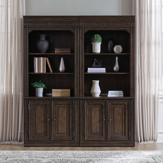 Provence Park - 2 Piece Bunching Bookcase Set - Brown - Hornell Furniture Outlet