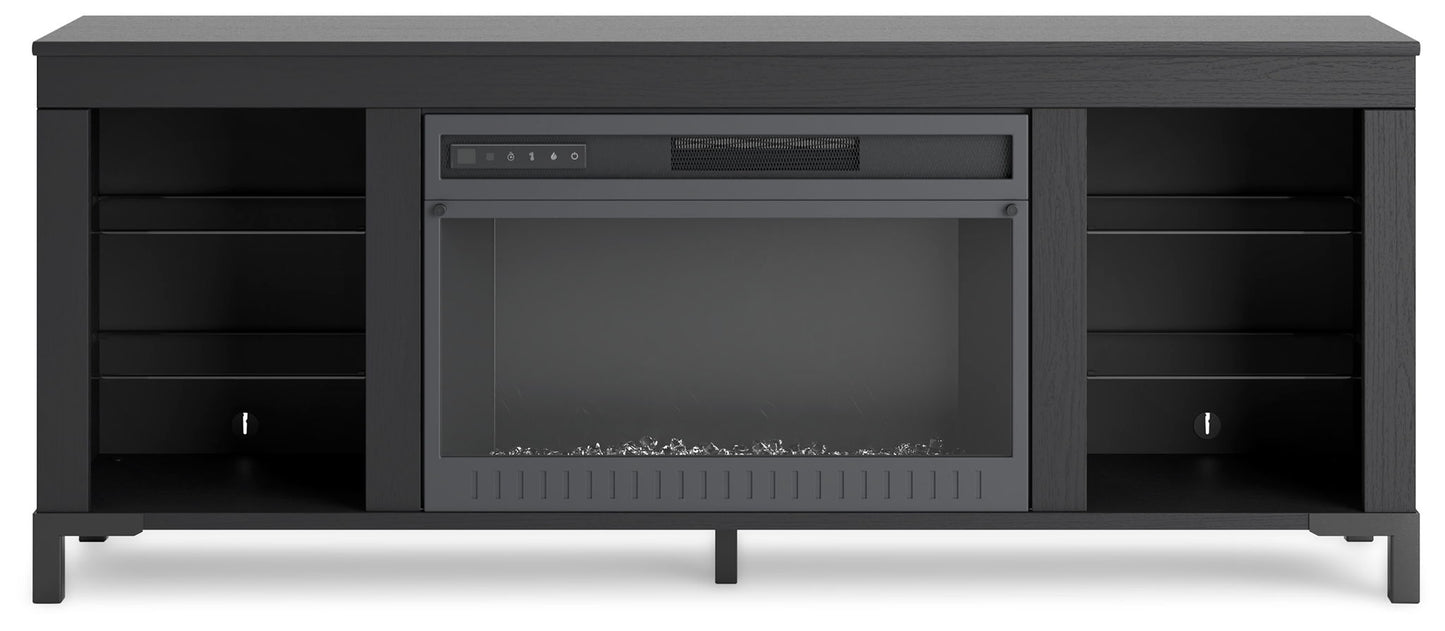 Cayberry - Black - TV Stand With Fireplace - Hornell Furniture Outlet