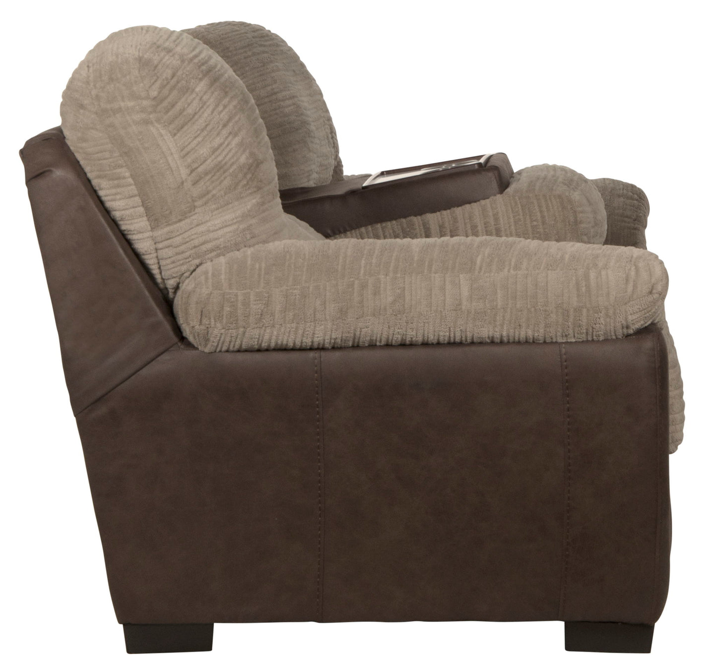 McMahon - Sofa With Drop Down Table - Bark - Hornell Furniture Outlet