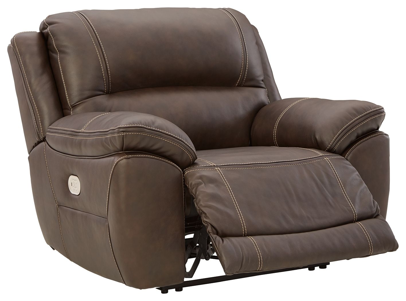 Dunleith - Chocolate - Zero Wall Recliner w/PWR HDRST - Hornell Furniture Outlet